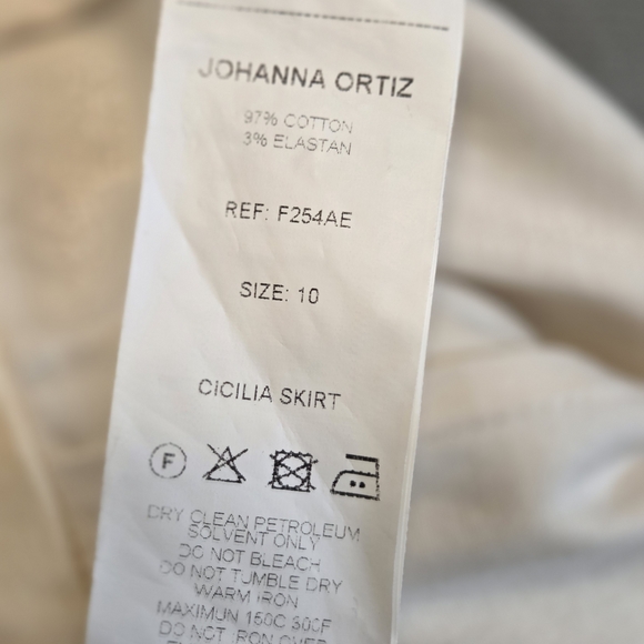 Johanna Ortiz Cream Floral Embroidered Botanical Maxi Skirt Art-inspired Luxury - Picture 15 of 17